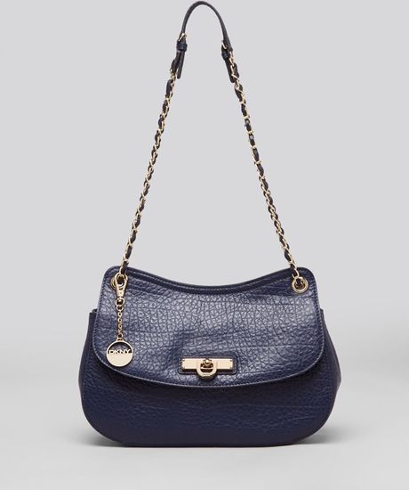 Dkny Shoulder Bag Beekman French Grain Flap in Blue (Navy) Dkny Shoulder Bag Beekman French Grain Flap in Blue (Navy)