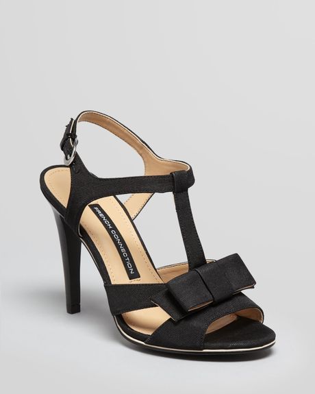 French Connection Open Toe Sandals Nora High Heel in Black | Lyst