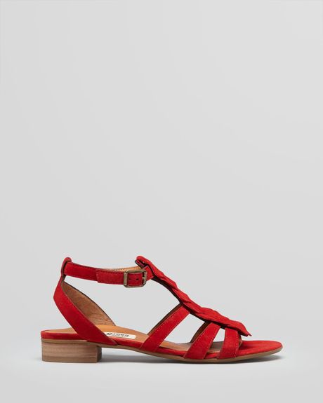 Paul Green Flat Sandals Lola in Red | Lyst