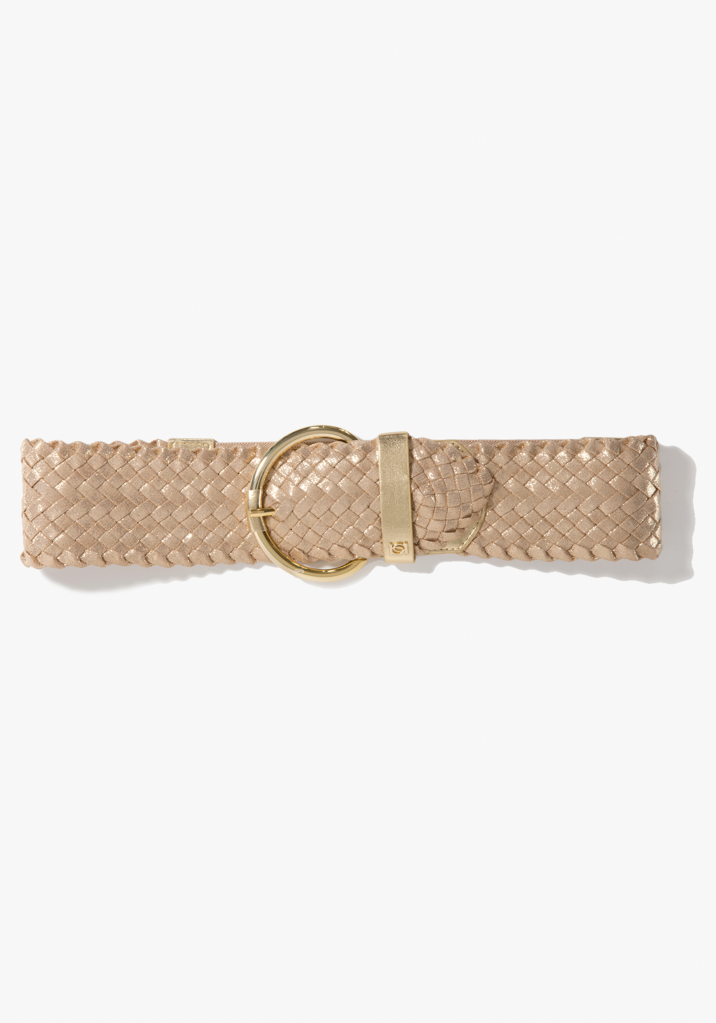 Bebe Metallic Woven Stretch Belt in Gold Lyst