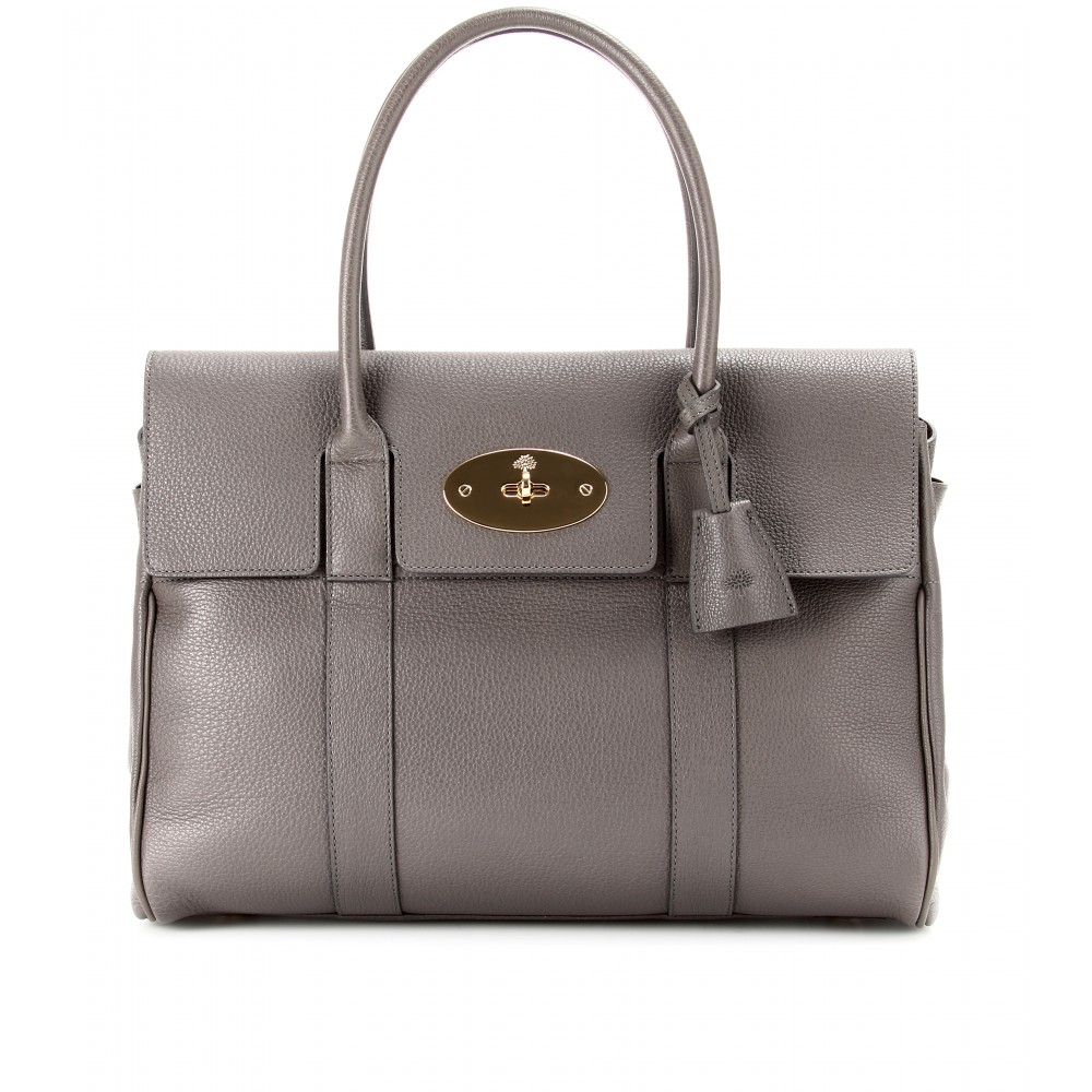 Mulberry Bayswater Leather Tote in Gray (mole grey) | Lyst