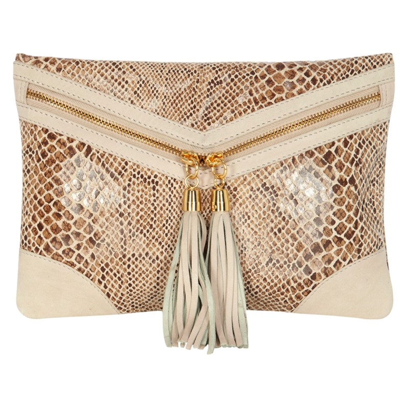 Oasis Leather Envelope Clutch Bag in Beige (Light Neutral) Lyst
