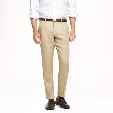 khaki suit ludlow pant linen irish slim british crew