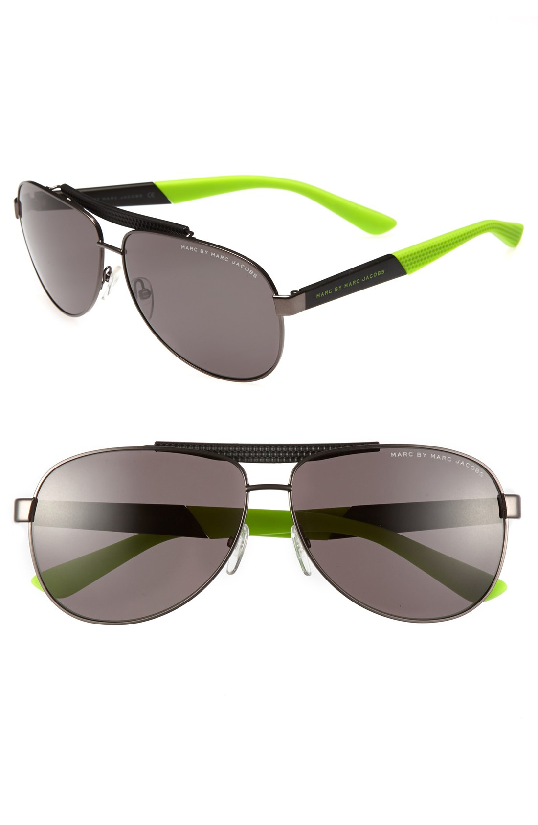 Marc By Marc Jacobs 61mm Aviator Sunglasses in Green for Men (Ruthenium/ Matte Black) Lyst