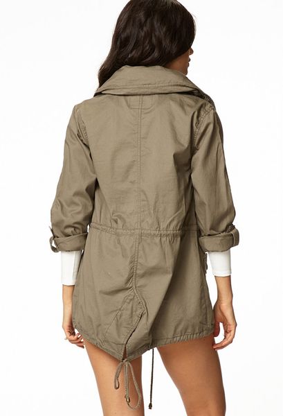 Forever 21 Hooded Utility Jacket in Green (Olive) | Lyst
