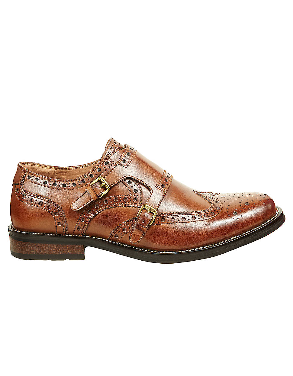 Steve Madden Exec Leather Brogue Dress Shoe in Brown for Men (Tan) Lyst