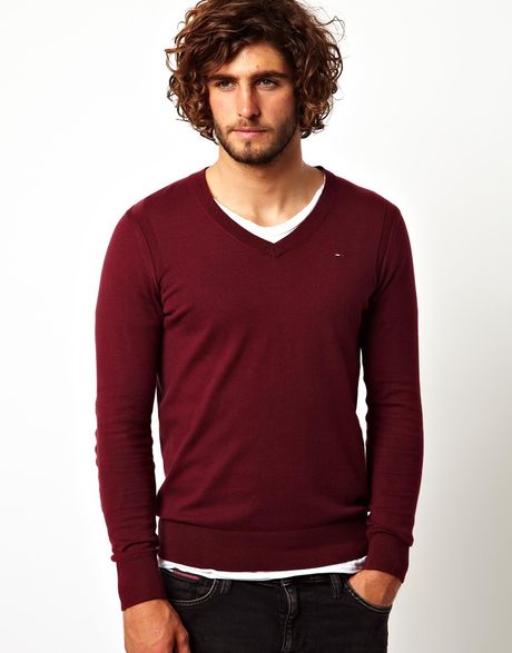 hilfiger-denim-red-jumper-with-v-neck-pr