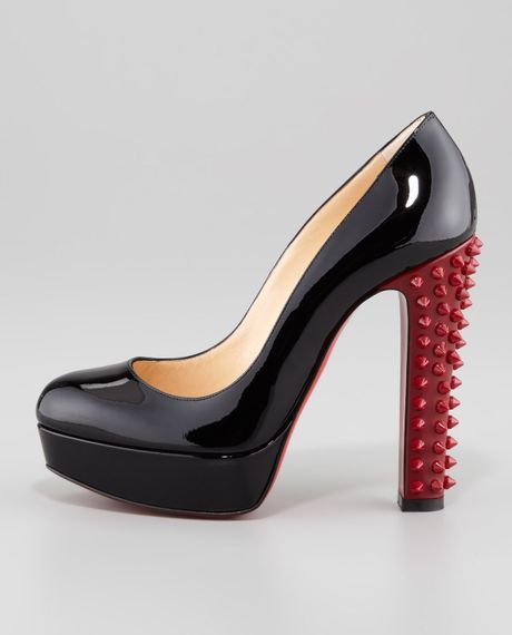 red bottom platform pumps