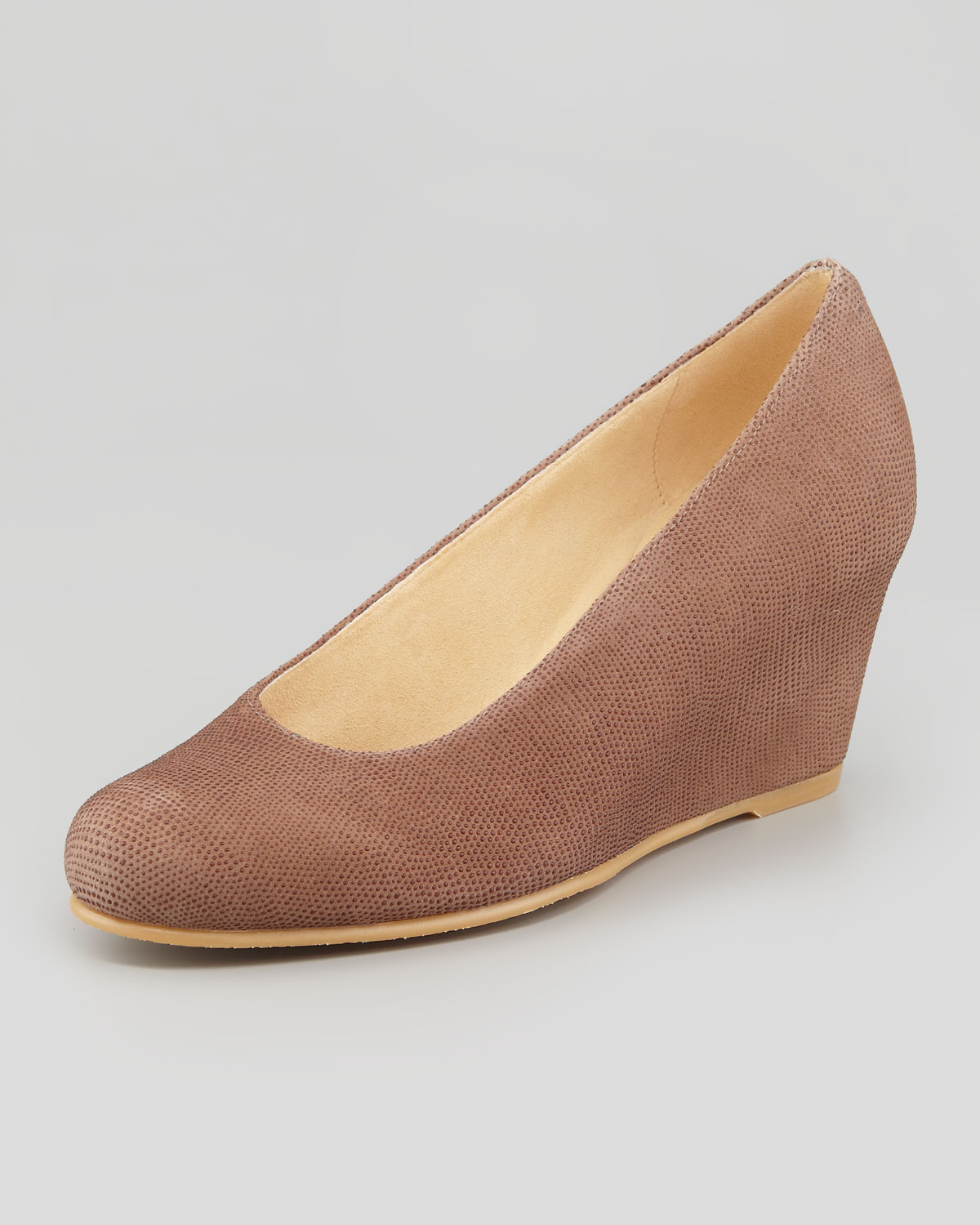Stuart Weitzman Comodo Goosebump Wedge Pump Beige in Beige Lyst