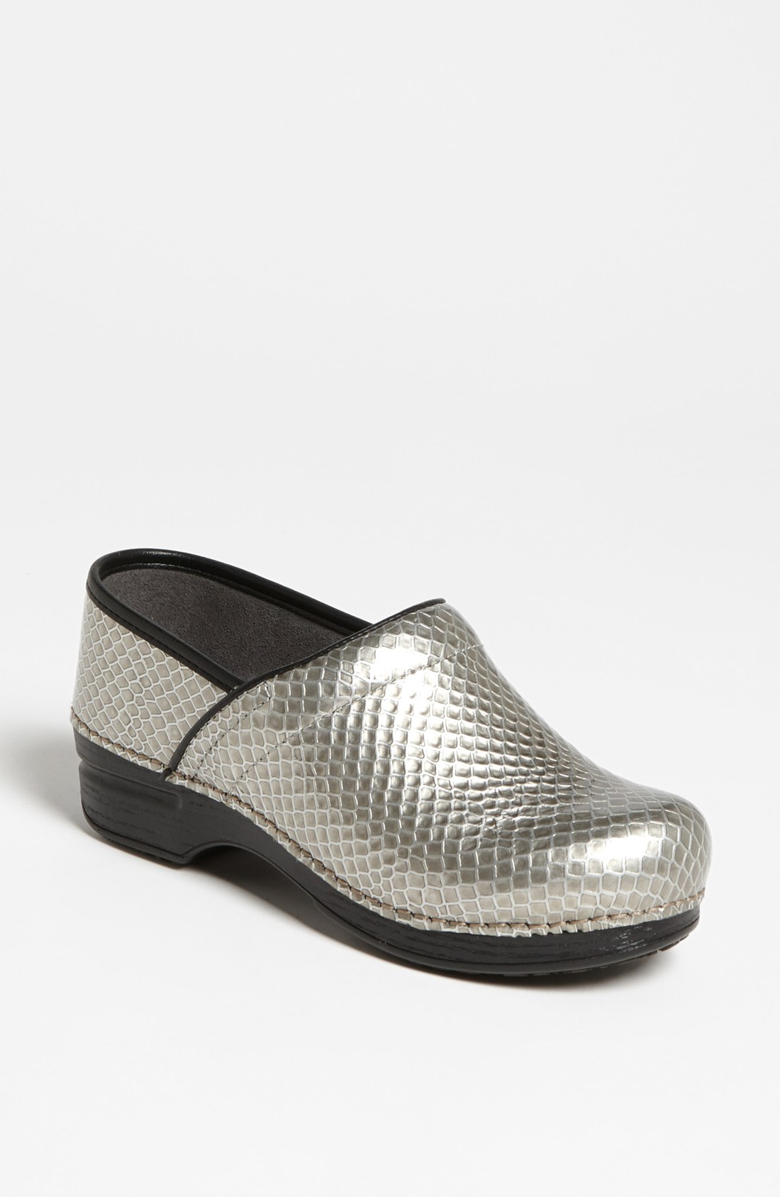 silver dansko clogs