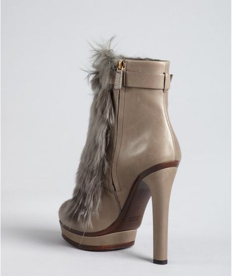 gray high heel boots