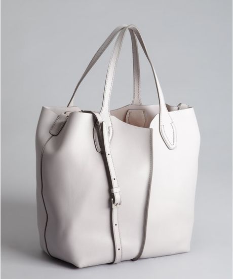 Tod&#39;s Grey Leather Convertible Large Tote Bag in White (grey) | Lyst