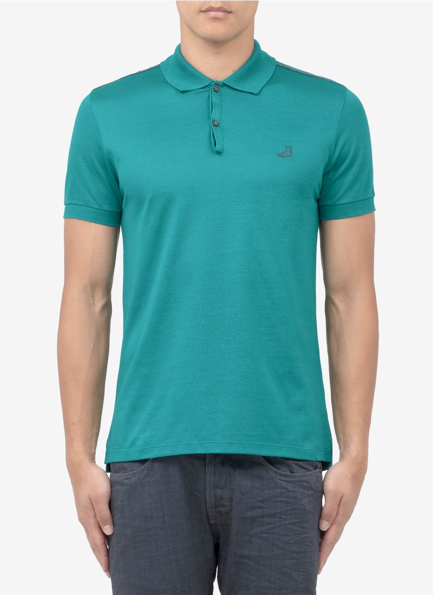 Lanvin Sneaker-logo Cotton Polo Shirt in Green for Men (Blue and Green) | Lyst