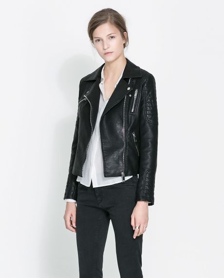 Zara Motorcycle Jacket with Zips in Black