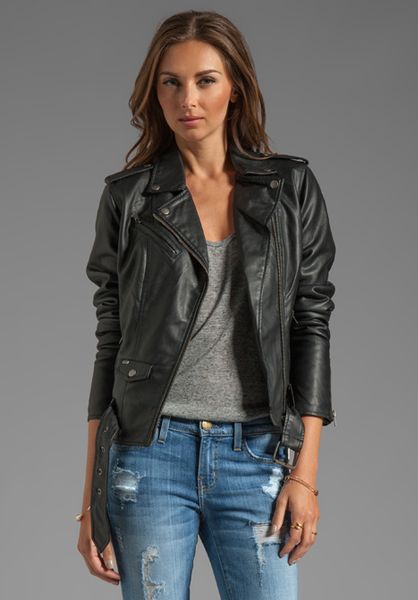 Obey Sweet Revenge Faux Leather Moto Jacket in Black in Black | Lyst