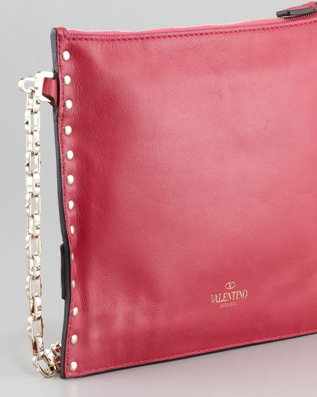 Valentino Rock-stud Triple-zip Crossbody Bag Bright Pink in Pink (BROWN/PINK) | Lyst