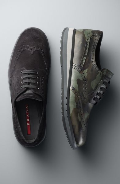 prada navy camo trainers