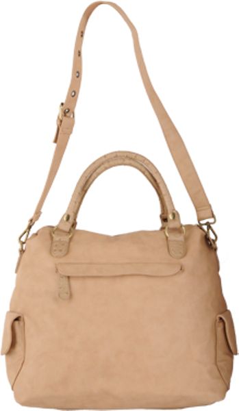 Forever 21 Textured Leatherette Handbag in Beige | Lyst