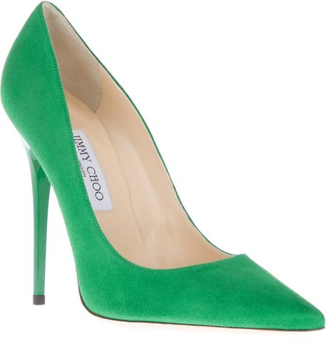 Jimmy Choo Pointed Toe Pump in Green (emerald) - Lyst