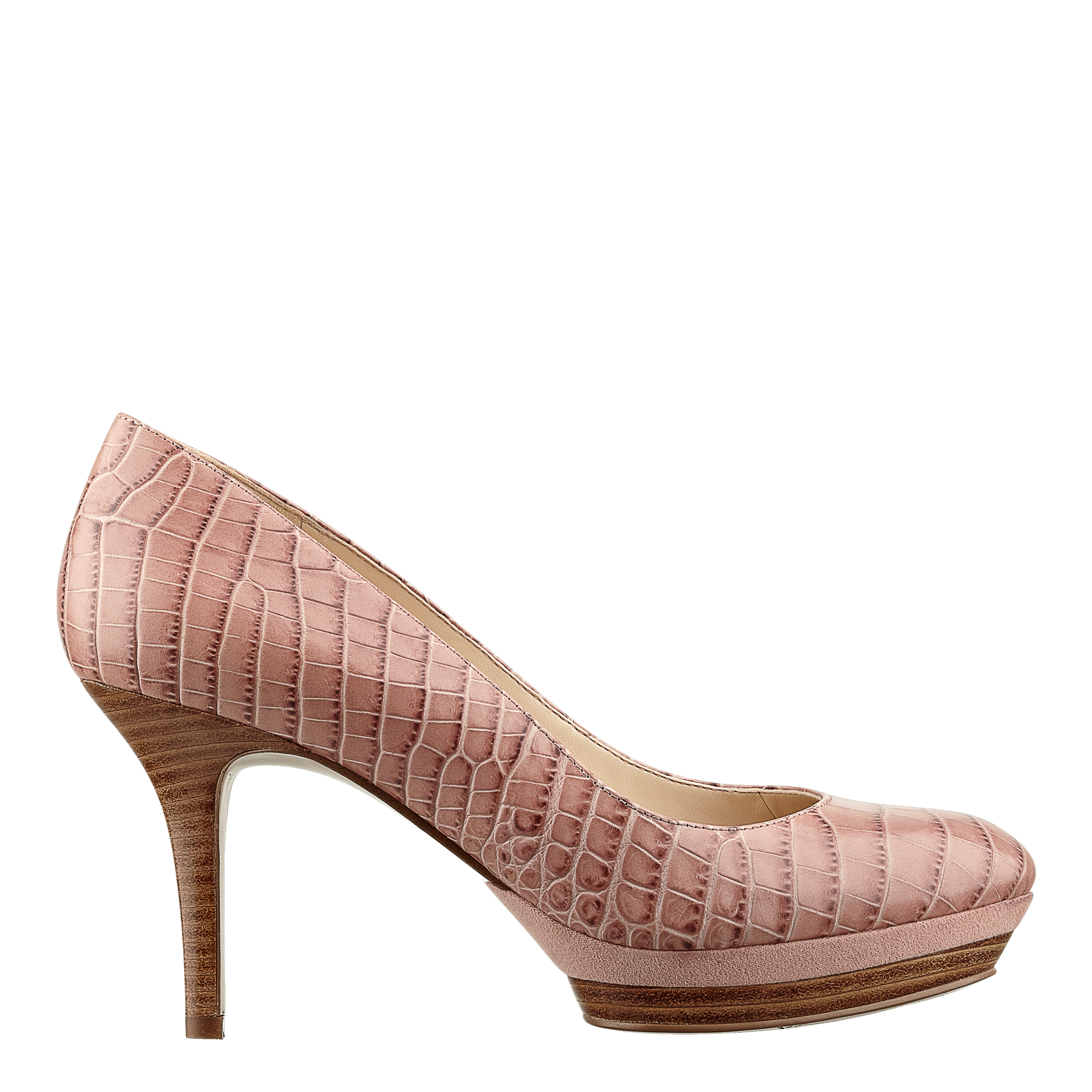 pink round toe pumps