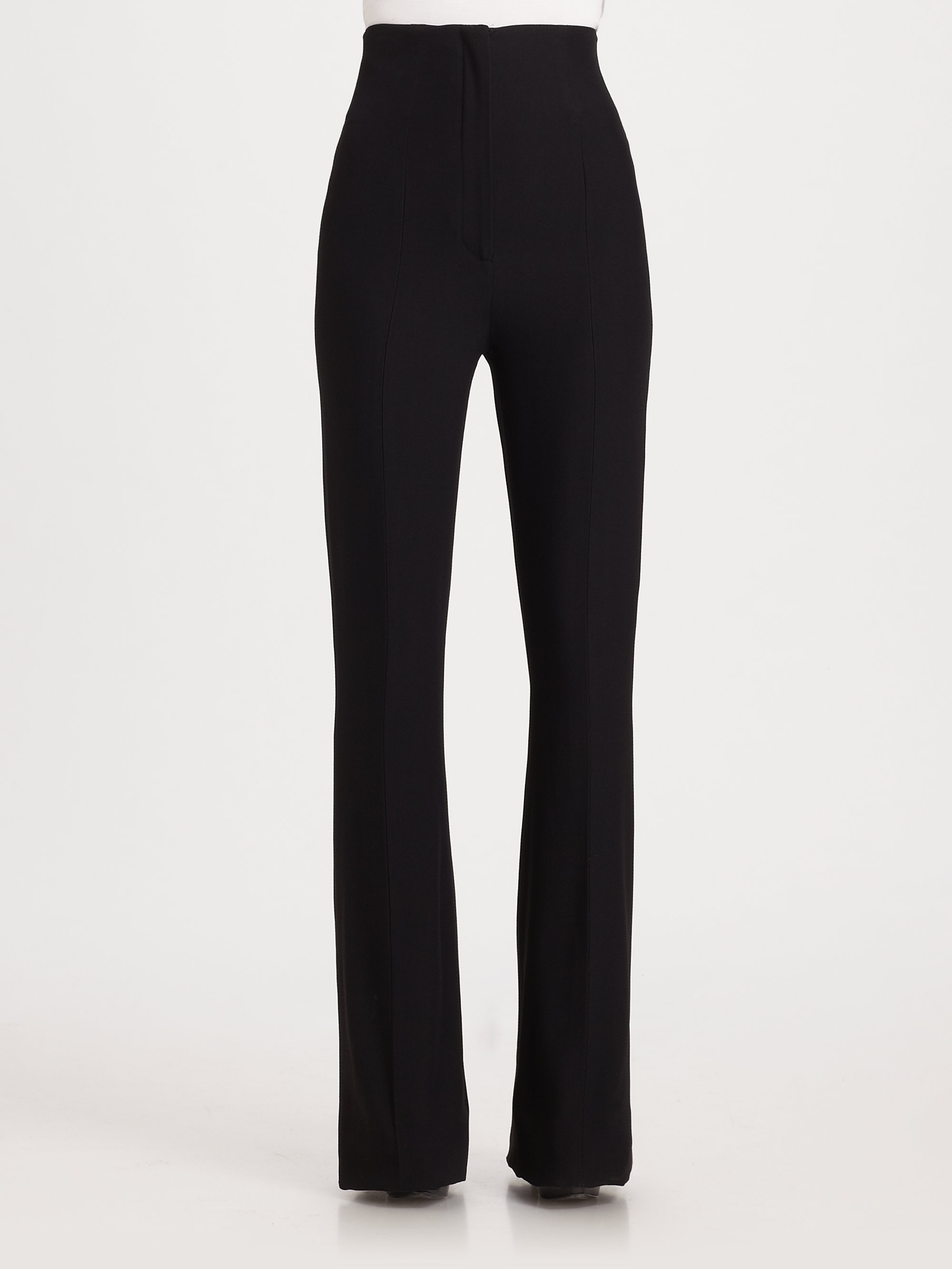 Alexander Mcqueen Highwaist Leaf Crepe Pants in Black Lyst