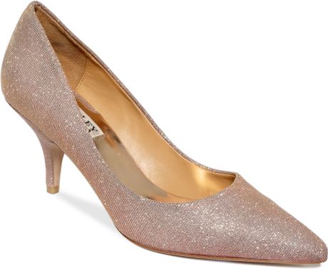 pumps rose gold badgley monika mischka evening