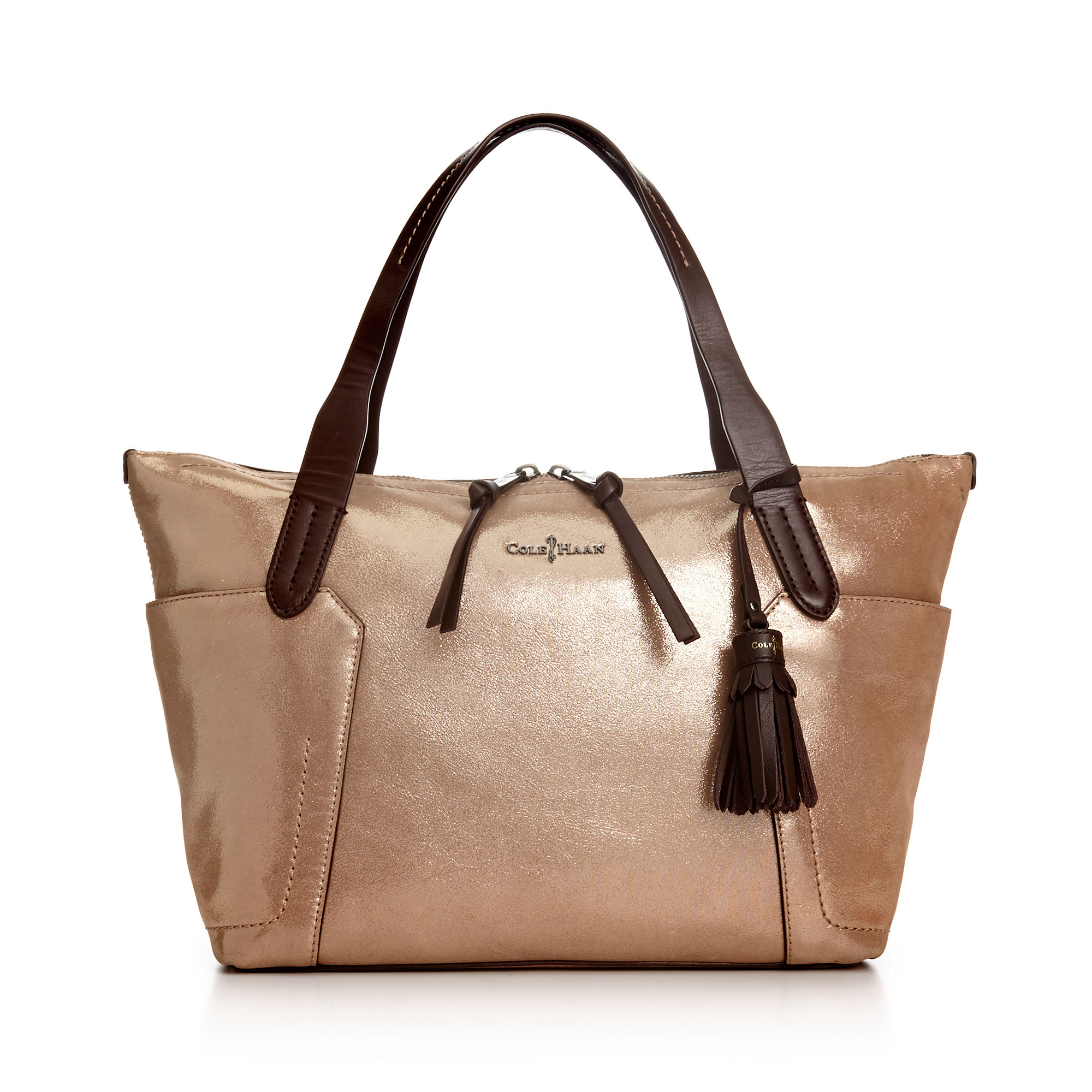 Cole Haan Parker Novelty Tote in Gold (BLACK) Lyst
