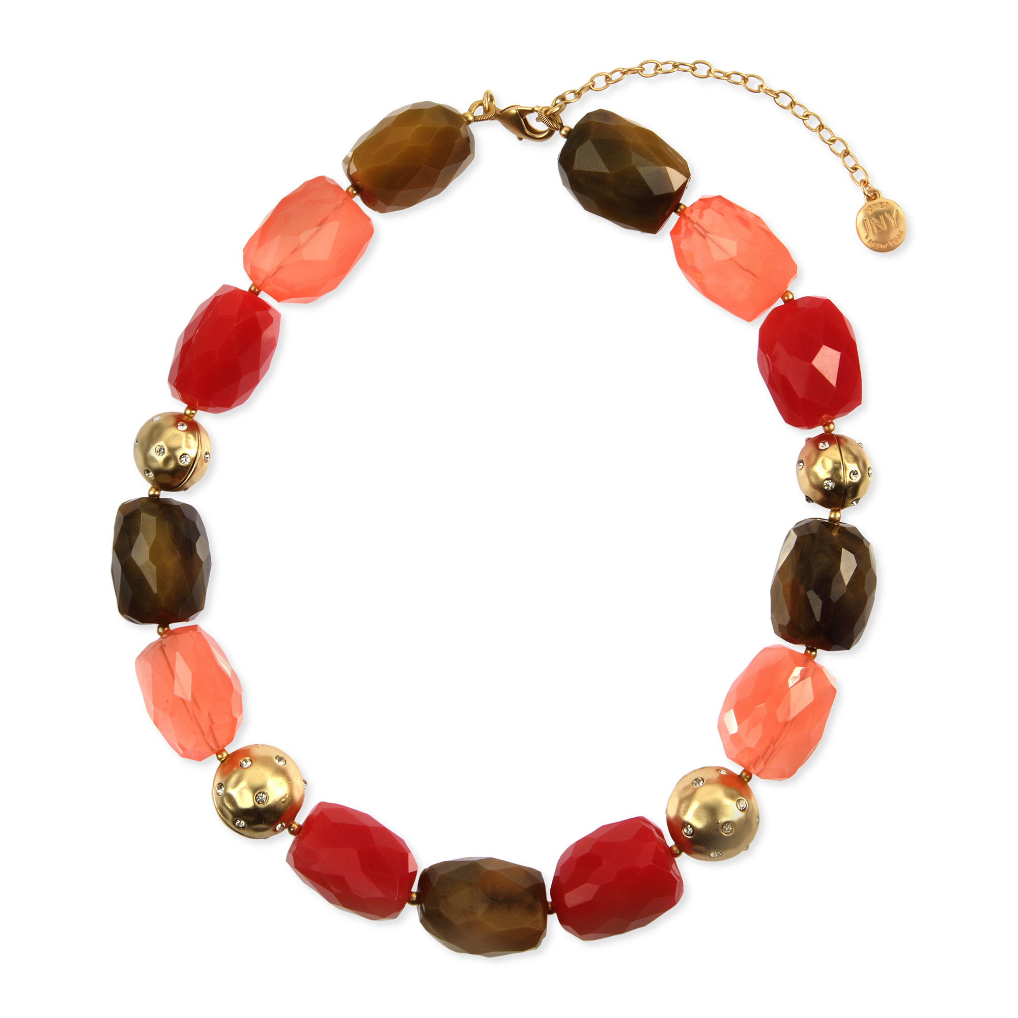 Jones New York Worn Gold Tone Coral Collar Necklace in ...