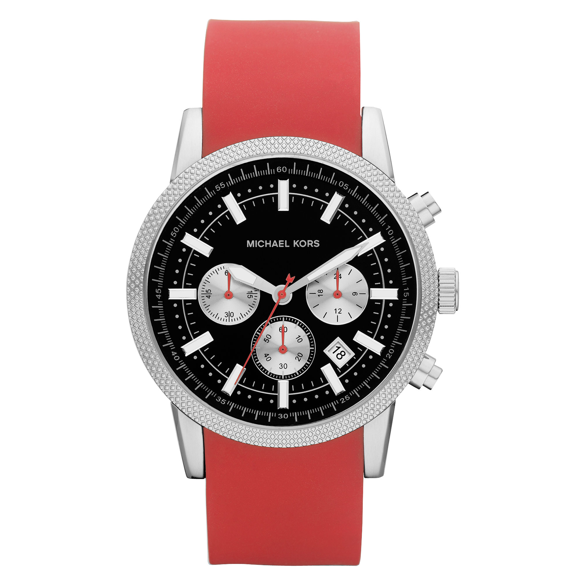 Michael Kors Mens Chronograph Scout Red Silicone Bracelet ...