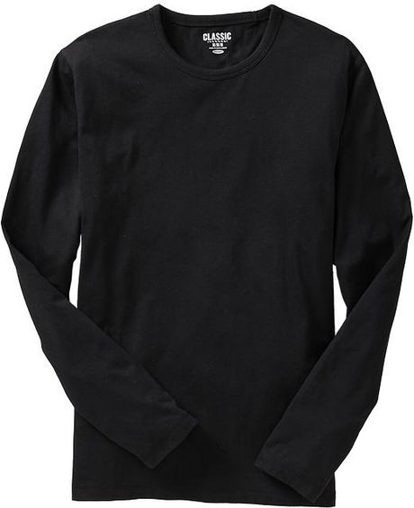 Old Navy Long Sleeve Crewneck Tees in Black for Men (Black Jack ...