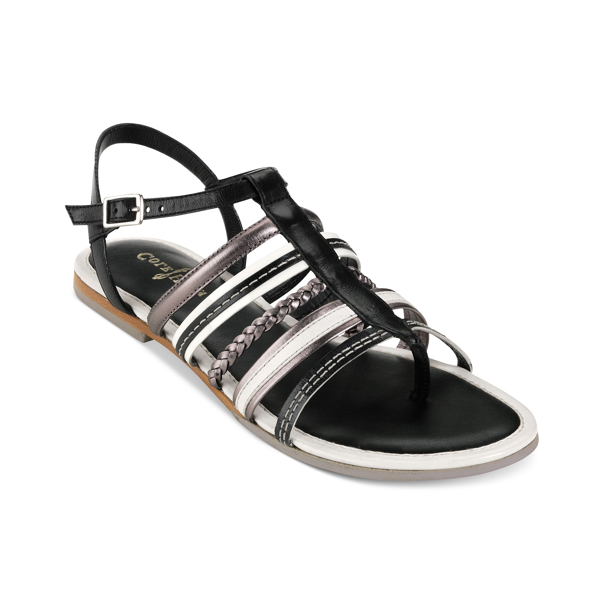 cole haan leather flat sandals