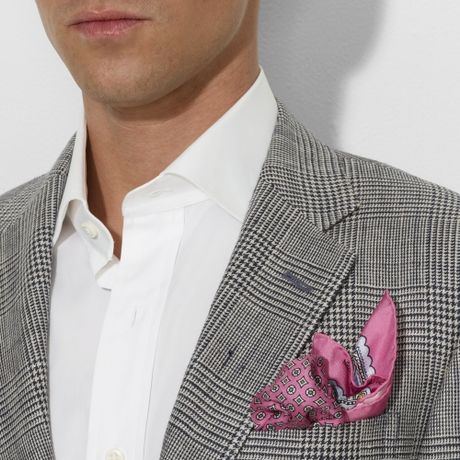 plaid glen sport coat ralph lauren gray polo lyst