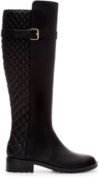 Zara Quilted Boot in Black | Lyst