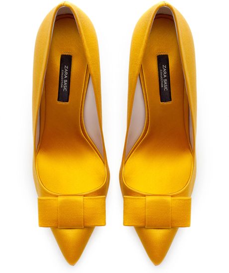 mustard satin heels