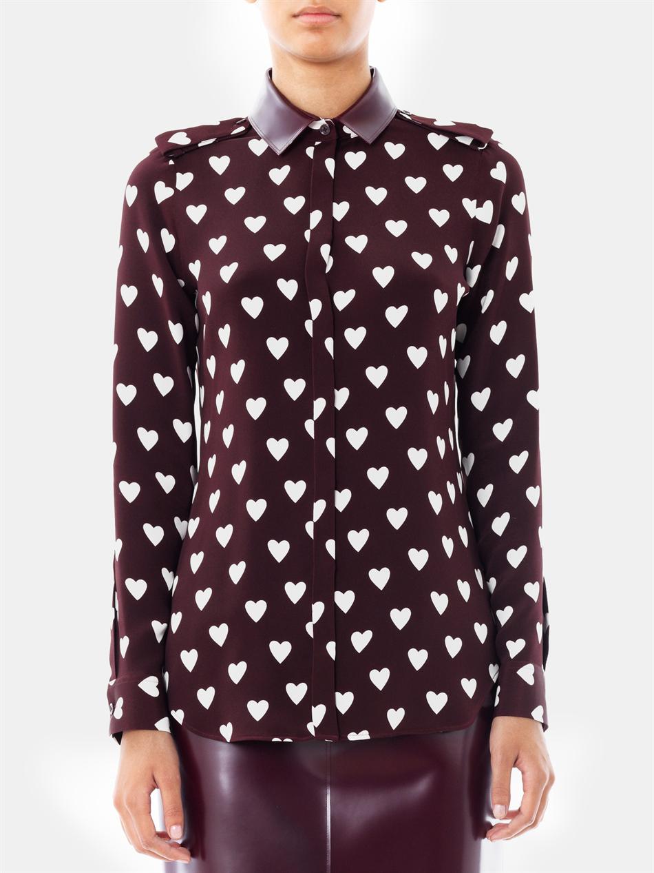 burgundy silk shirt