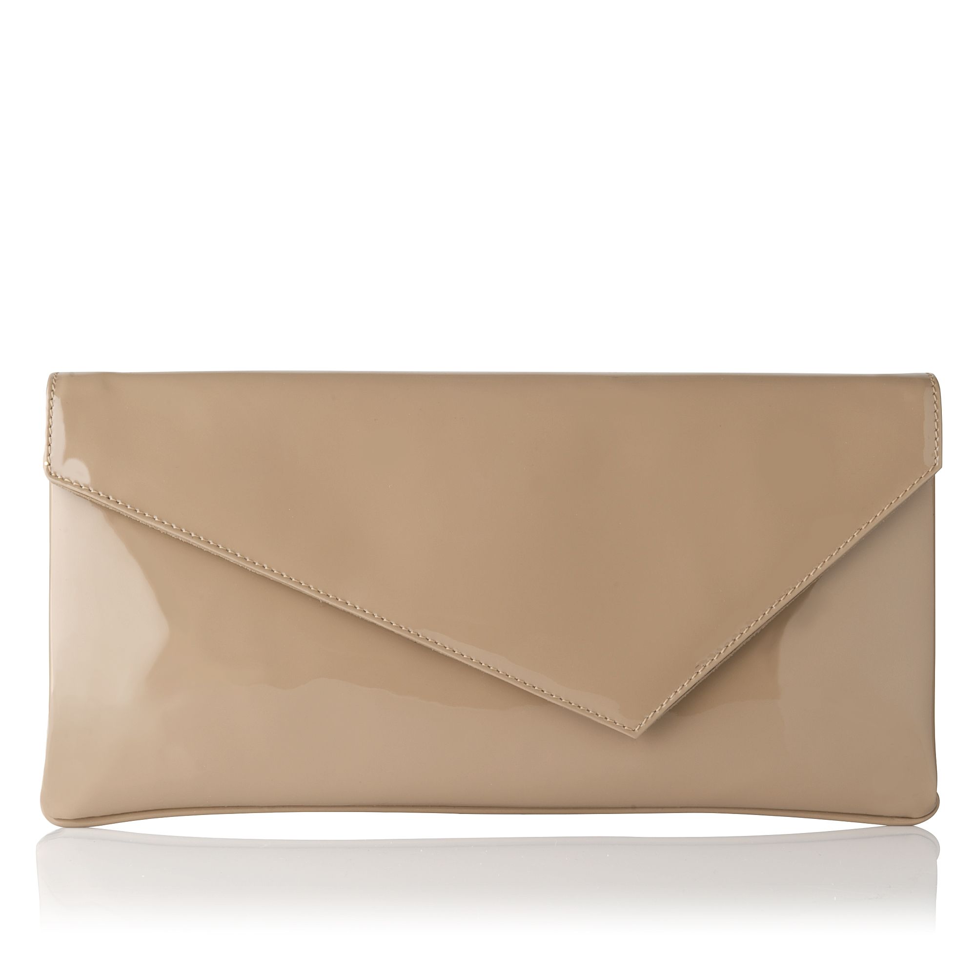 www.bagssaleusa.com Leonie Taupe Patent Assymetric Clutch Bag in Beige (Taupe) | Lyst
