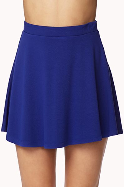 Forever 21 Knit Skater Skirt in Blue (ROYAL) | Lyst