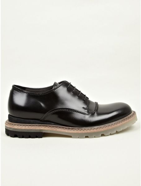 Lanvin Mens Black Leather Chunky Sole Derby Shoes in Black for Men ...