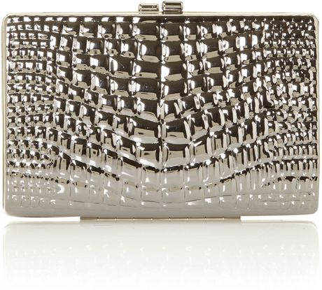 silver snake clutch bag