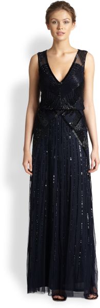 aidan mattox blouson gown
