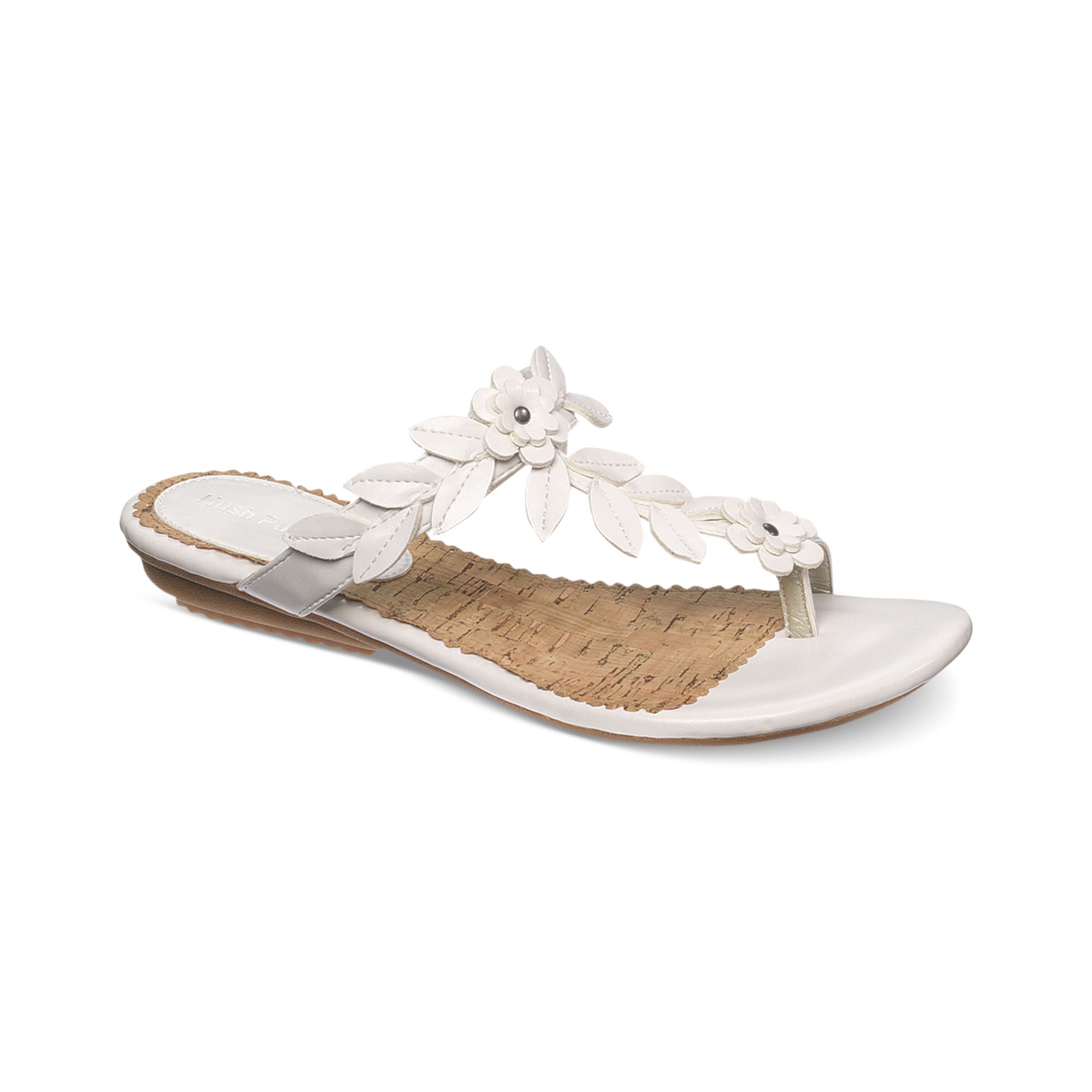 Hush PuppiesÂ® Corsica Toe Loop Flat Sandals in White