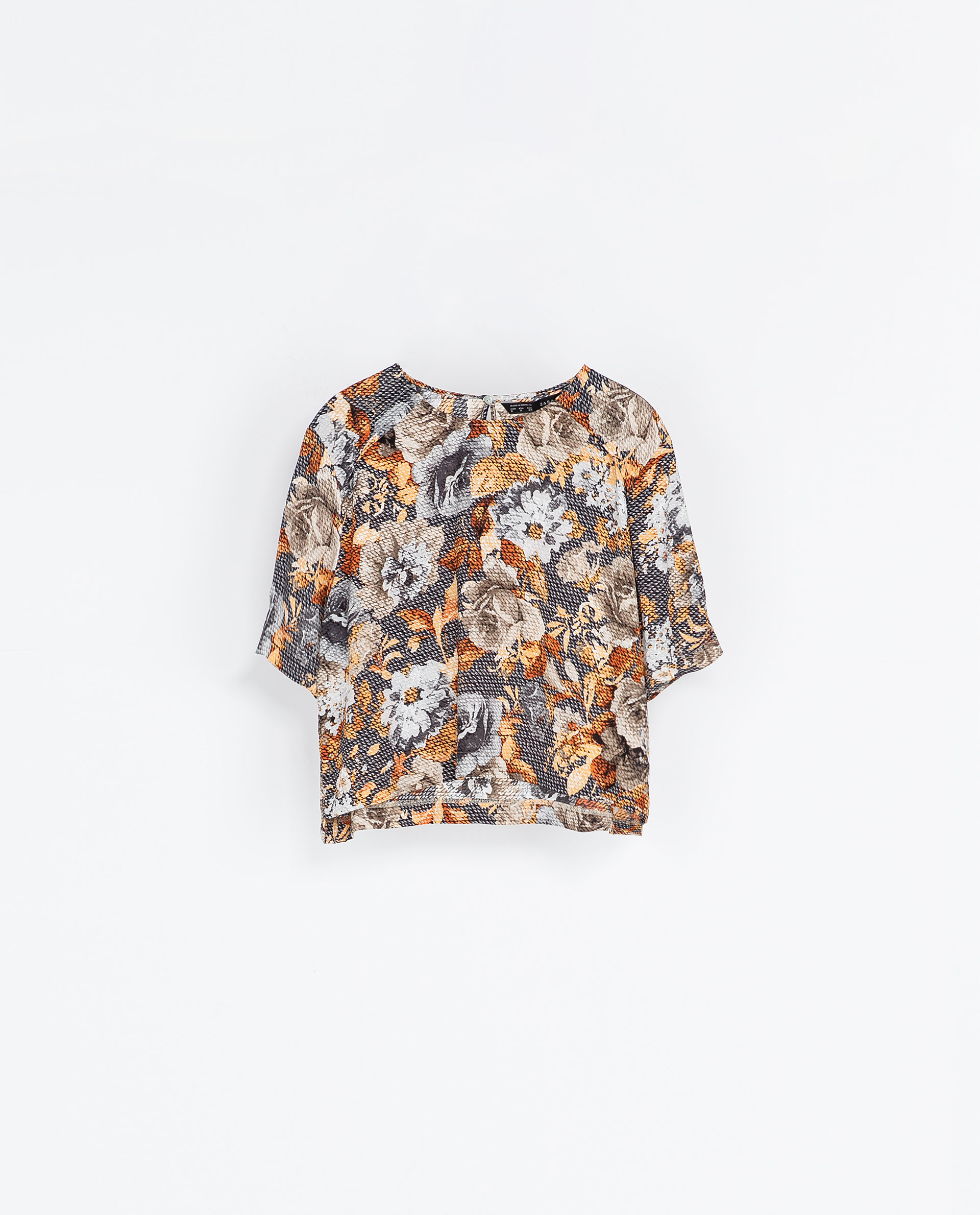 Zara Floral Print Crop Top in Multicolor (Mustard) Lyst