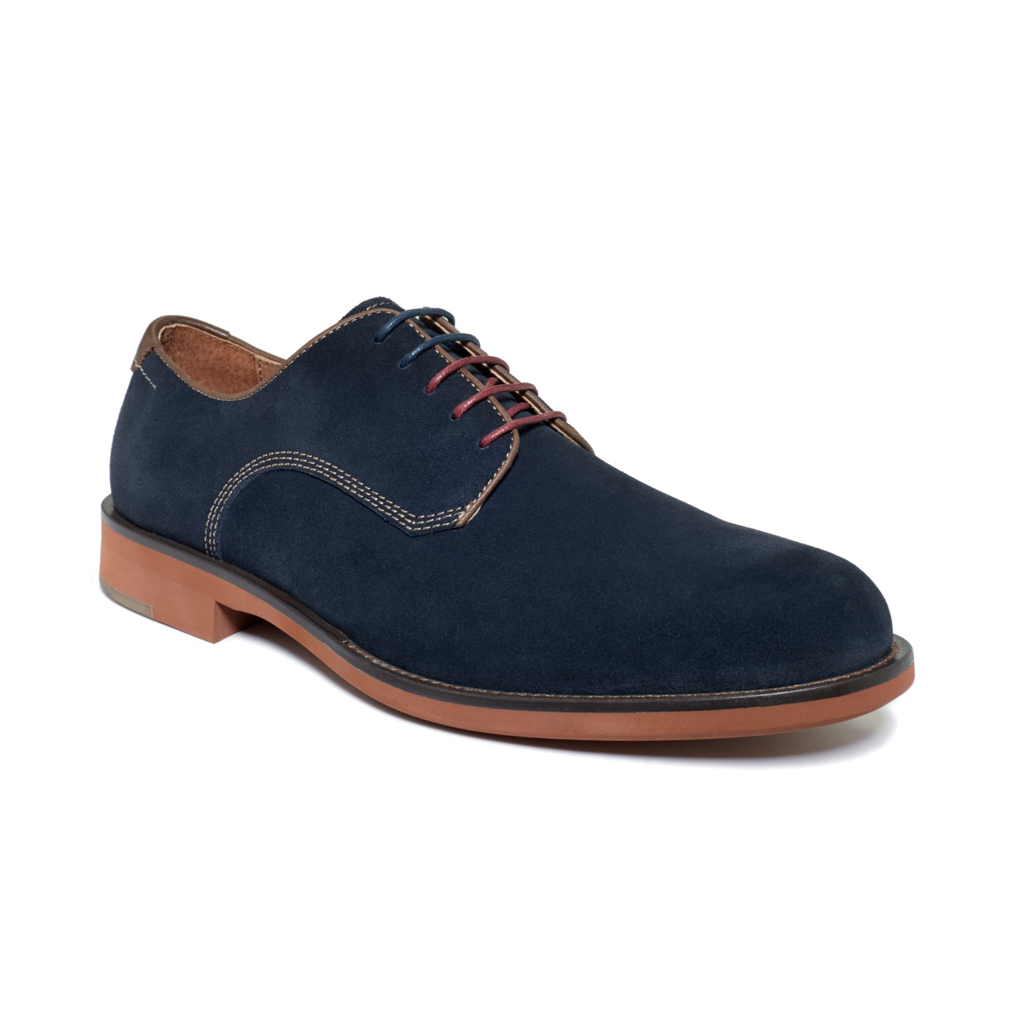 Johnston  Murphy Ellington Suede Plain Toe Shoes in Blue for Men ...