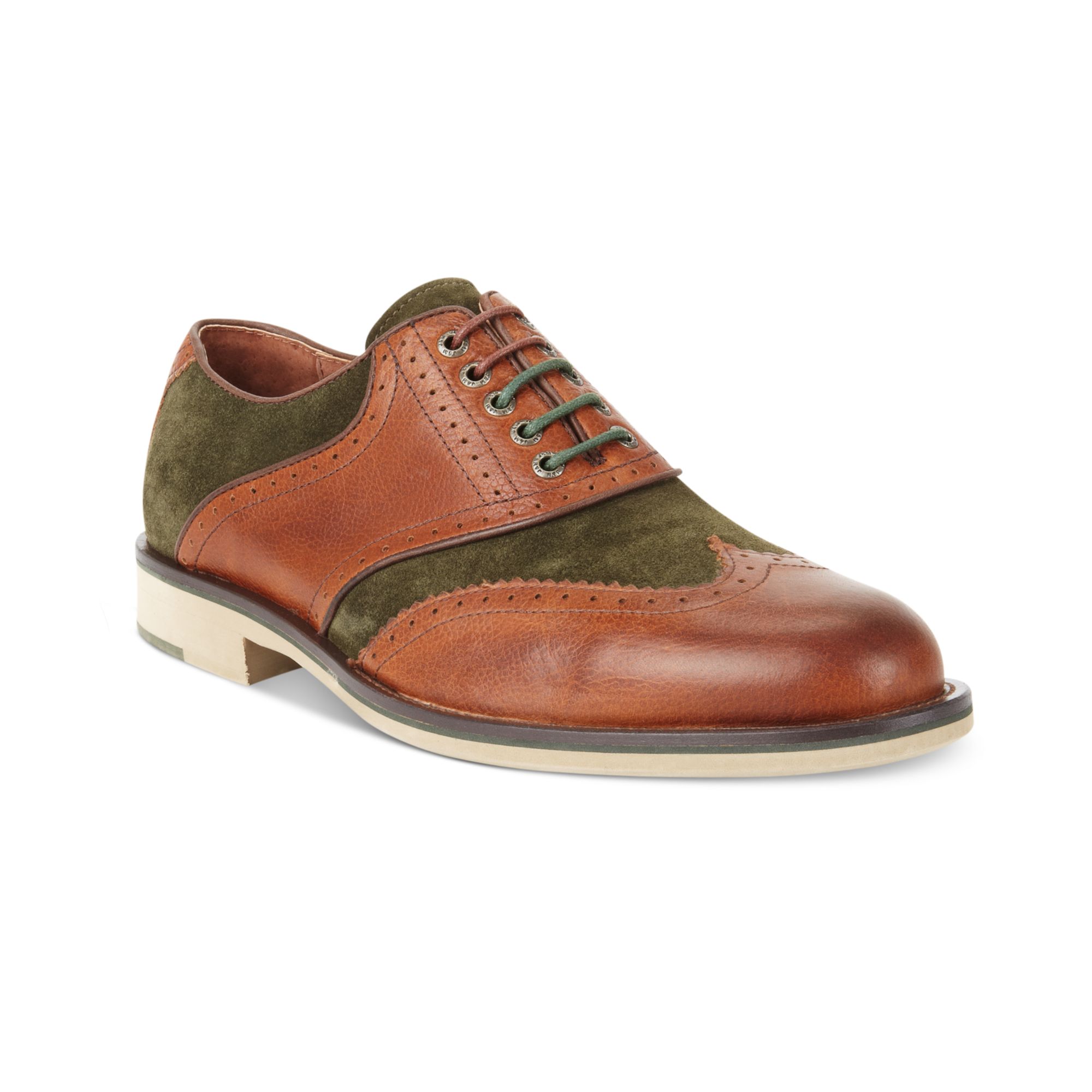 Johnston  Murphy Ellington Wingtip Laceup Shoes in Brown for Men (Tan ...