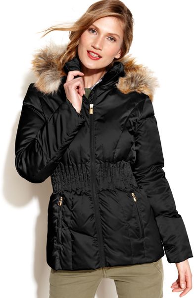 laundry by shelli segal pillow collar hooded puffer jacket