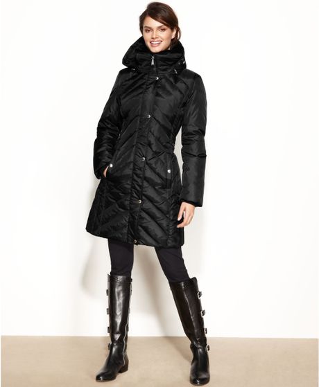 michael kors hooded quilted puffer jacket