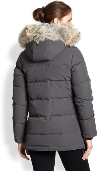 Canada Goose Fur-Trimmed Down-Filled Solaris Puffer Jacket in Gray