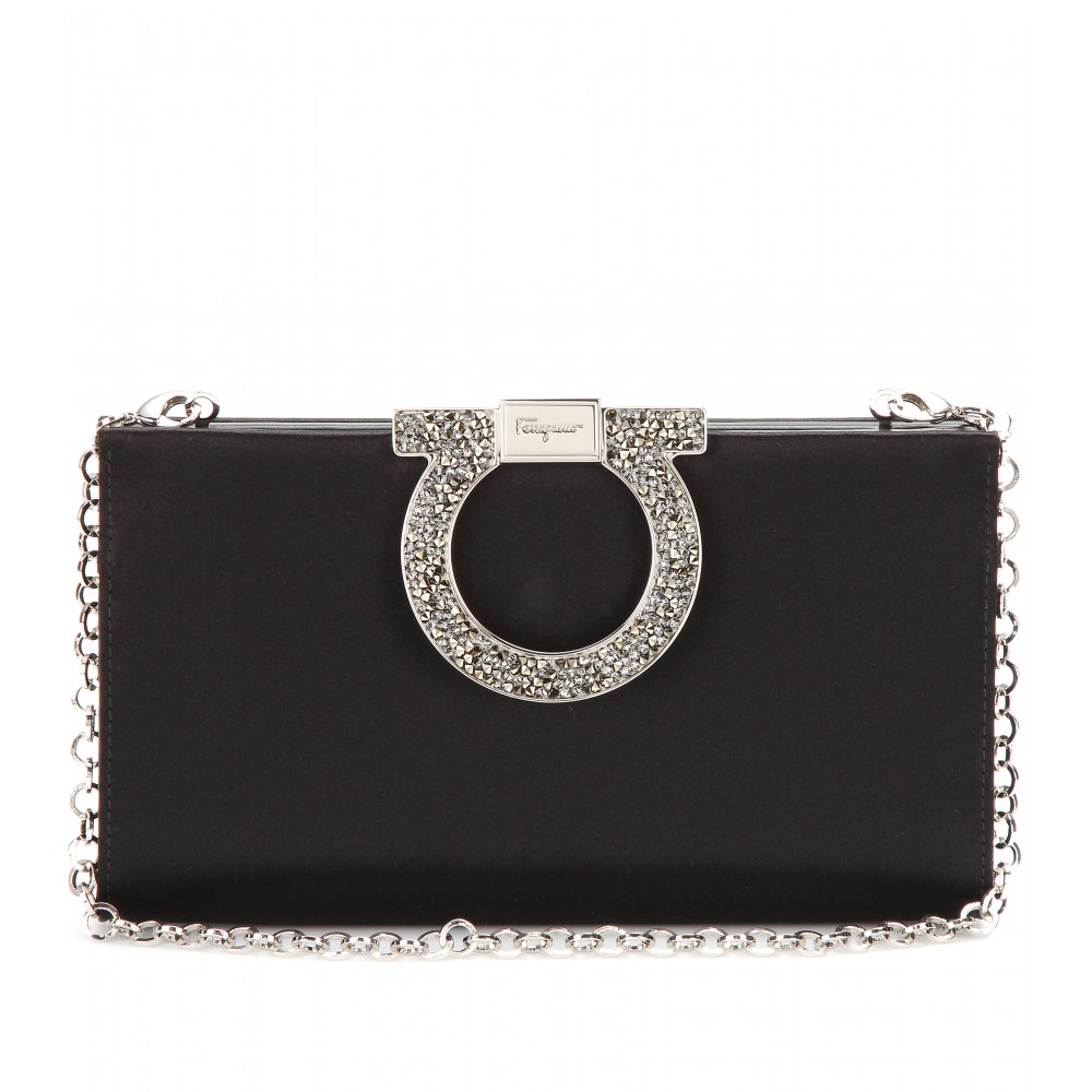 Ferragamo Satin Clutch ferragamo musetta satin clutch in black lyst Ferragamo Satin Clutch ferragamo musetta satin clutch in black lyst