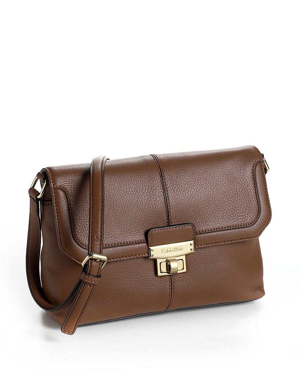Calvin Klein Leather Crossbody Bag in Brown (LUGGAGE) Lyst