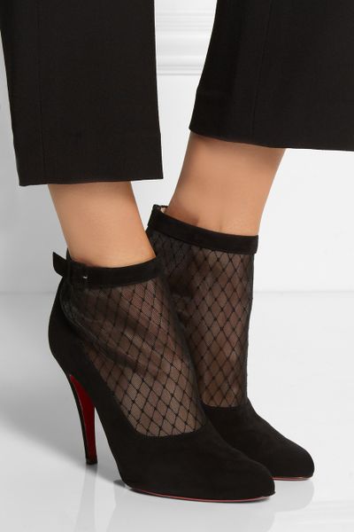 christian louboutin mesh booties